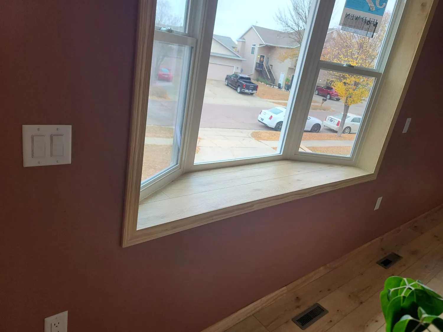 Bay window with new interior trim